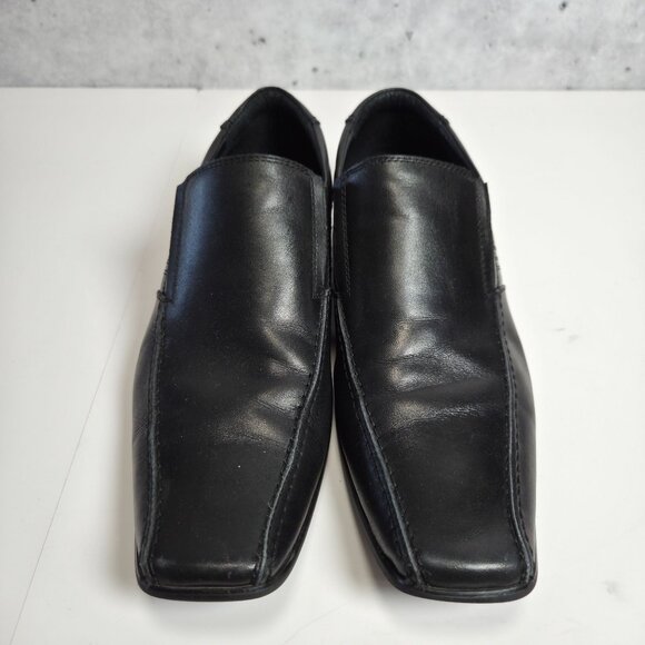 Kenneth Cole Reaction On That Note Black Leather Slip-On Shoes Mens 9M Medium - Picture 5 of 11